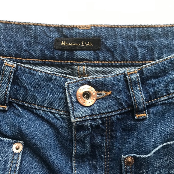 MASSIMO DUTTI MEDIUM WASH MIDLENGTH PENCIL JEAN SKIRT SIZE 6 - Picture 4 of 9